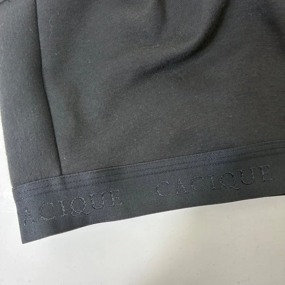 Cacique Black Full Coverage Unlined No-Wire Bra 44DD Logo Band Comfort Fit - Picture 2 of 8